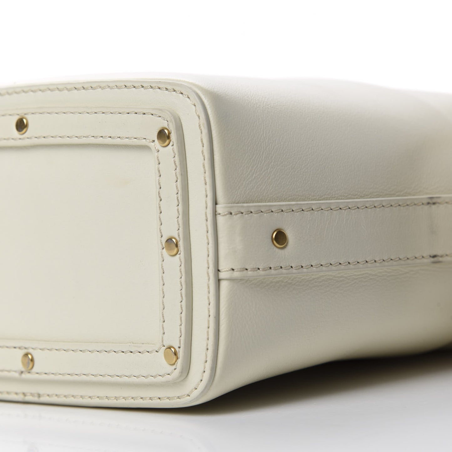 Smooth Calfskin Mini Roy Bucket Bag Natural White