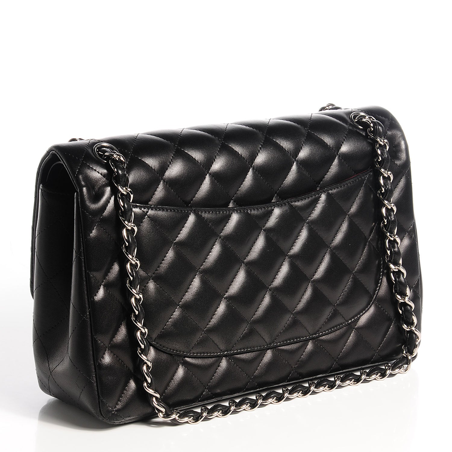 Chanel Lambskin Quilted Jumbo Double Flap Black 3 of 9