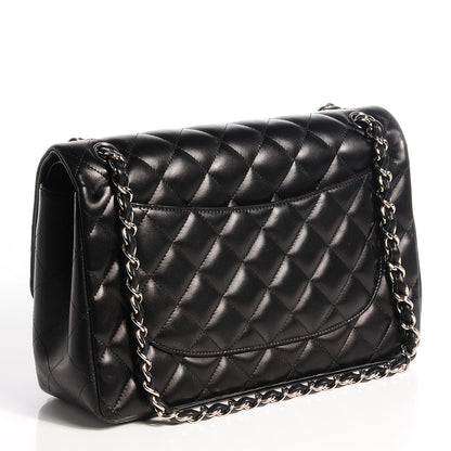 Chanel Lambskin Quilted Jumbo Double Flap Black 3 of 9