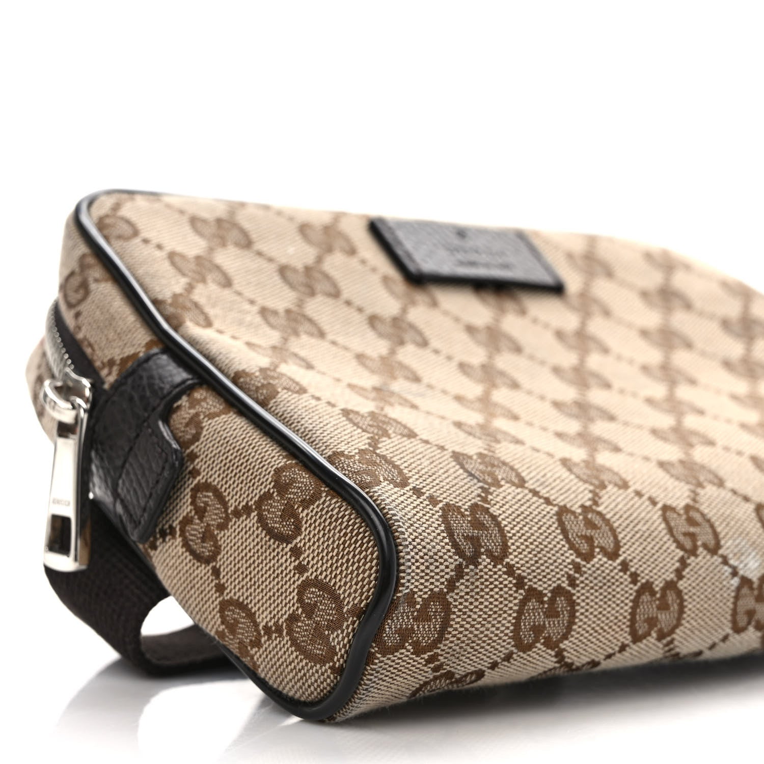Gucci Monogram Dollar Calfskin Belt Bag Beige Ebony Testa di Moro Marrone Scuro 8 of 11