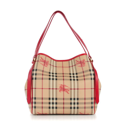 Burberry Haymarket Check Small Canterbury Tote Military Red 1 of 9