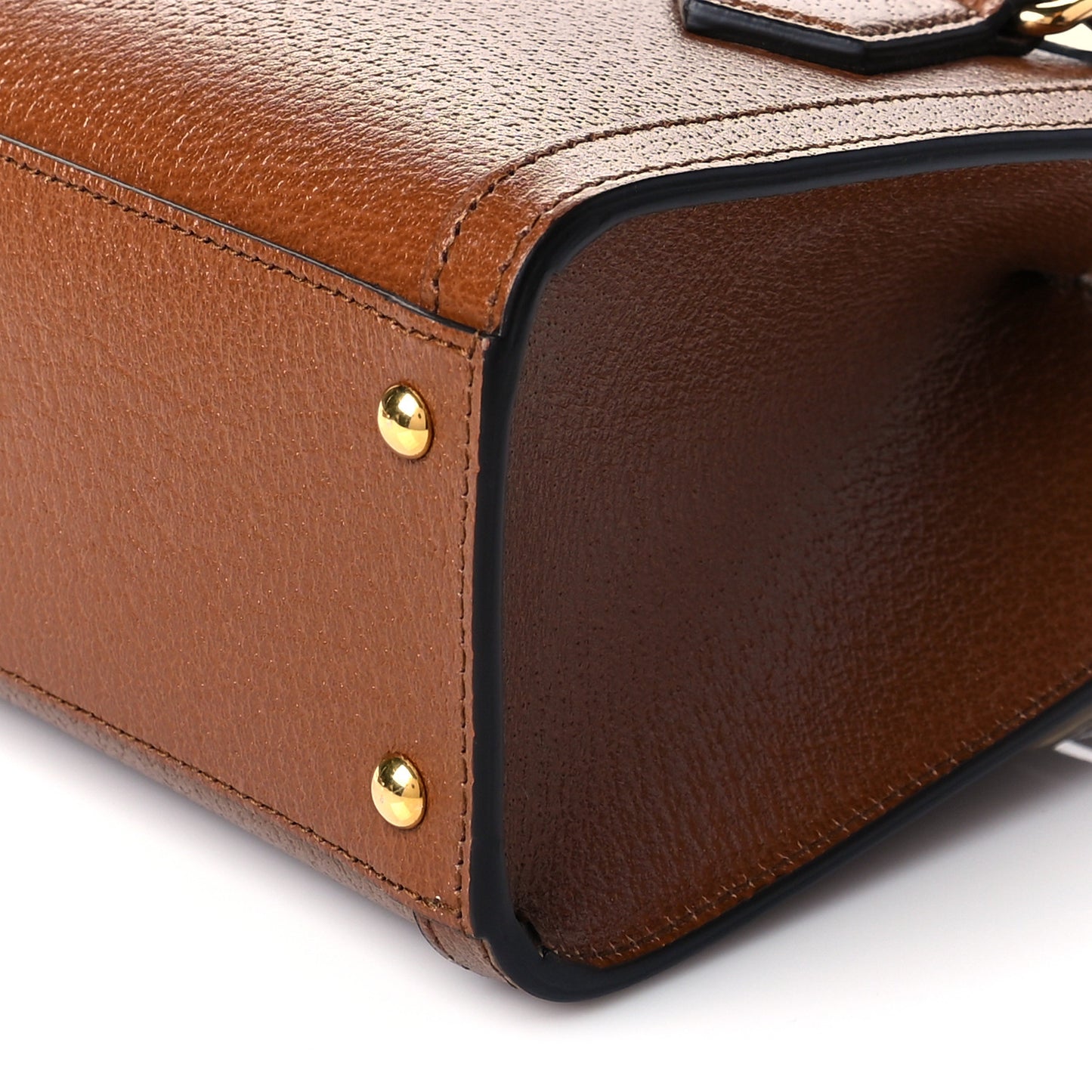 Textured Dollar Calfskin Web Mini Diana Tote Bag Cuir Black