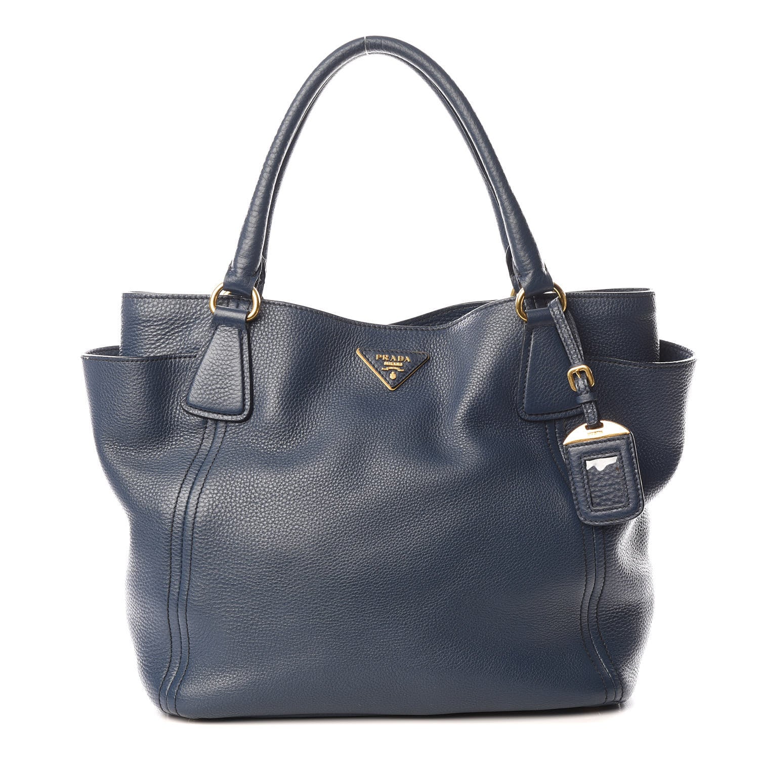Prada Vitello Daino Side Pocket Hobo Bluette 1 of 10
