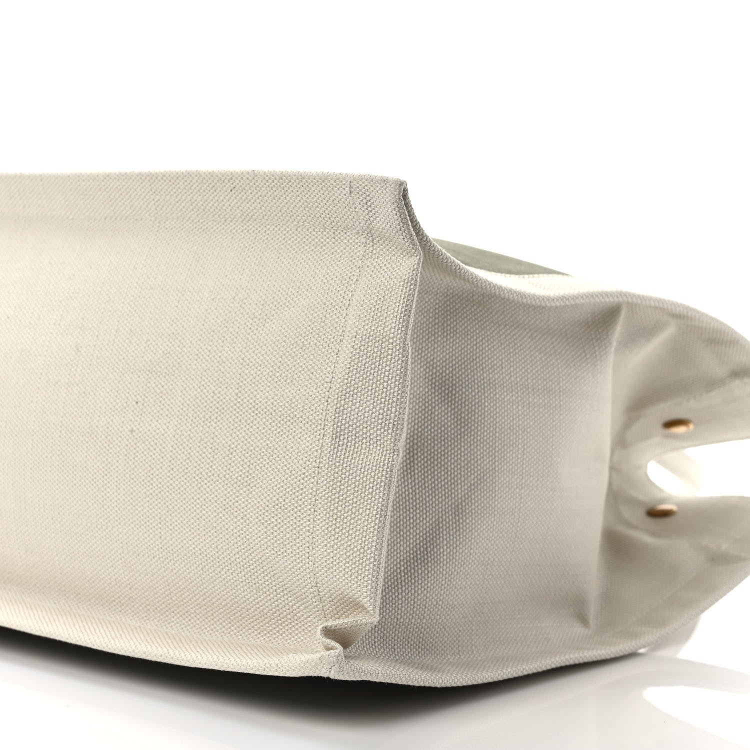 Saint Laurent Linen Calfskin Small Rive Gauche Tote Military Green Blanc Vintage 8 of 10