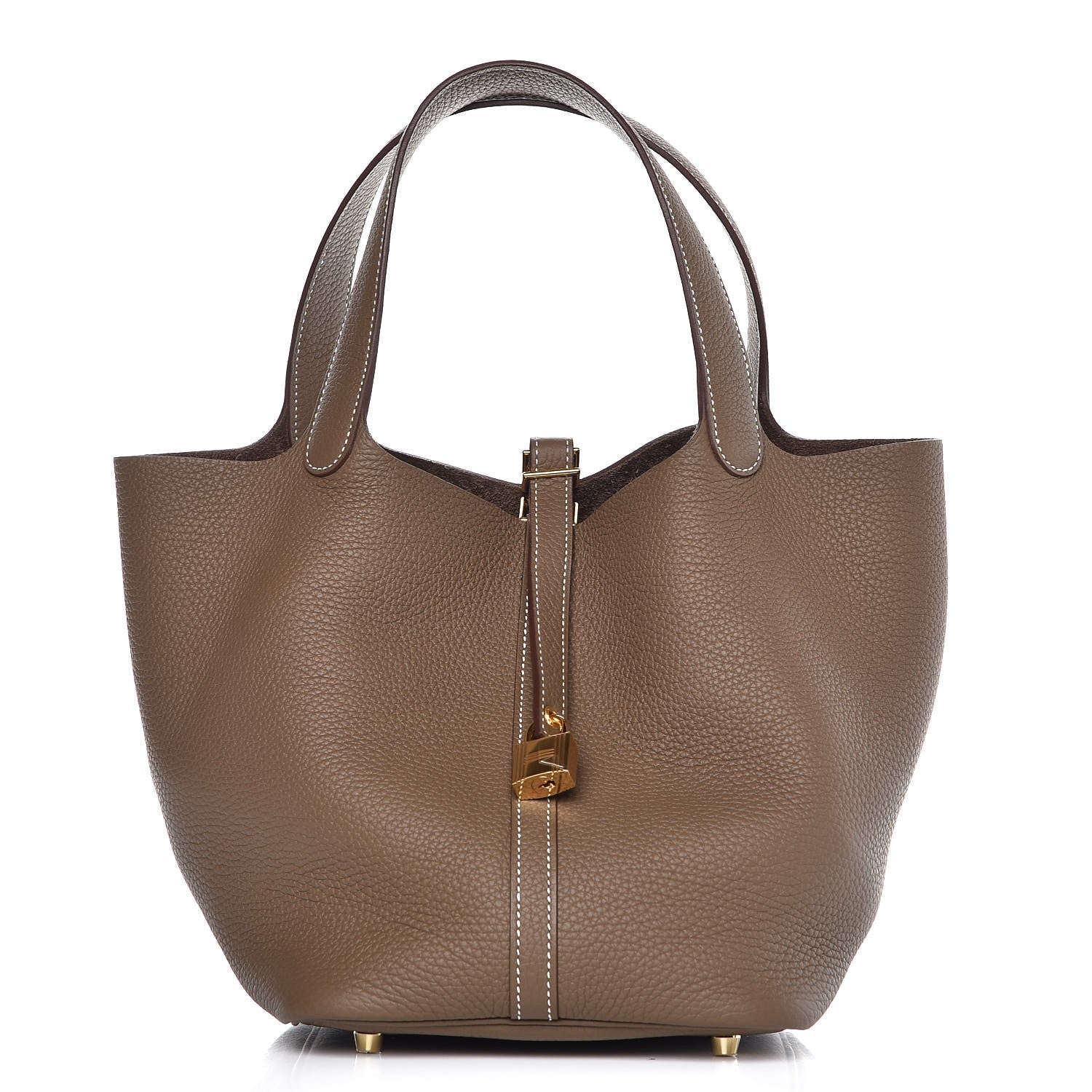 Hermes Taurillon Clemence Picotin Lock 22 MM Etoupe 1 of 9