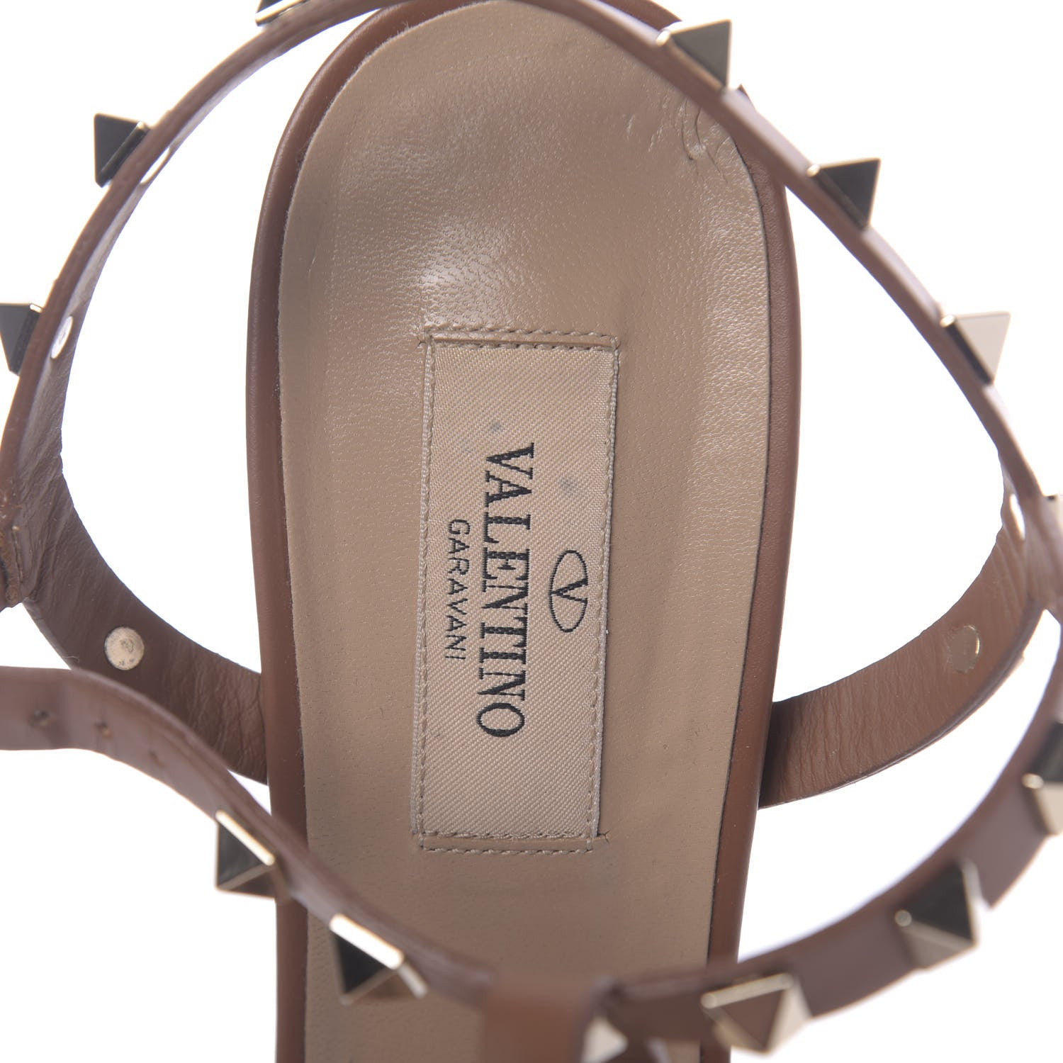 Valentino Garavani Calfskin Rockstud 60mm City Sandals 39.5 Saddle Brown 6 of 9