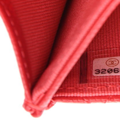 Chanel Caviar Quilted Flap Card Holder Wallet Red 7 of 10