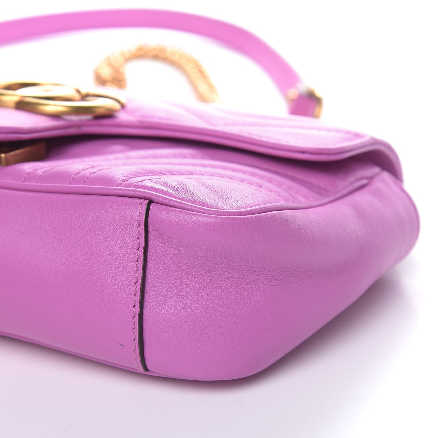 Calfskin Matelasse Mini GG Marmont Shoulder Bag Candy Mousse