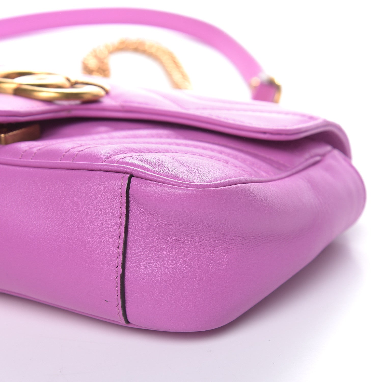 Gucci Calfskin Matelasse Mini GG Marmont Shoulder Bag Candy Mousse 9 of 11