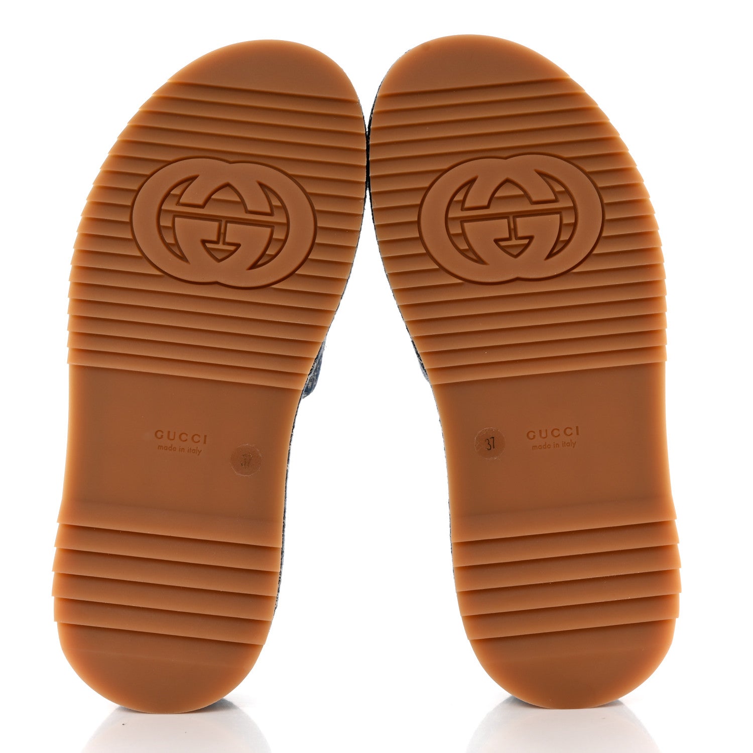 Gucci New Denim GG Monogram Angelina Platform 55mm Slide Sandals 37 Blue Tea 5 of 8