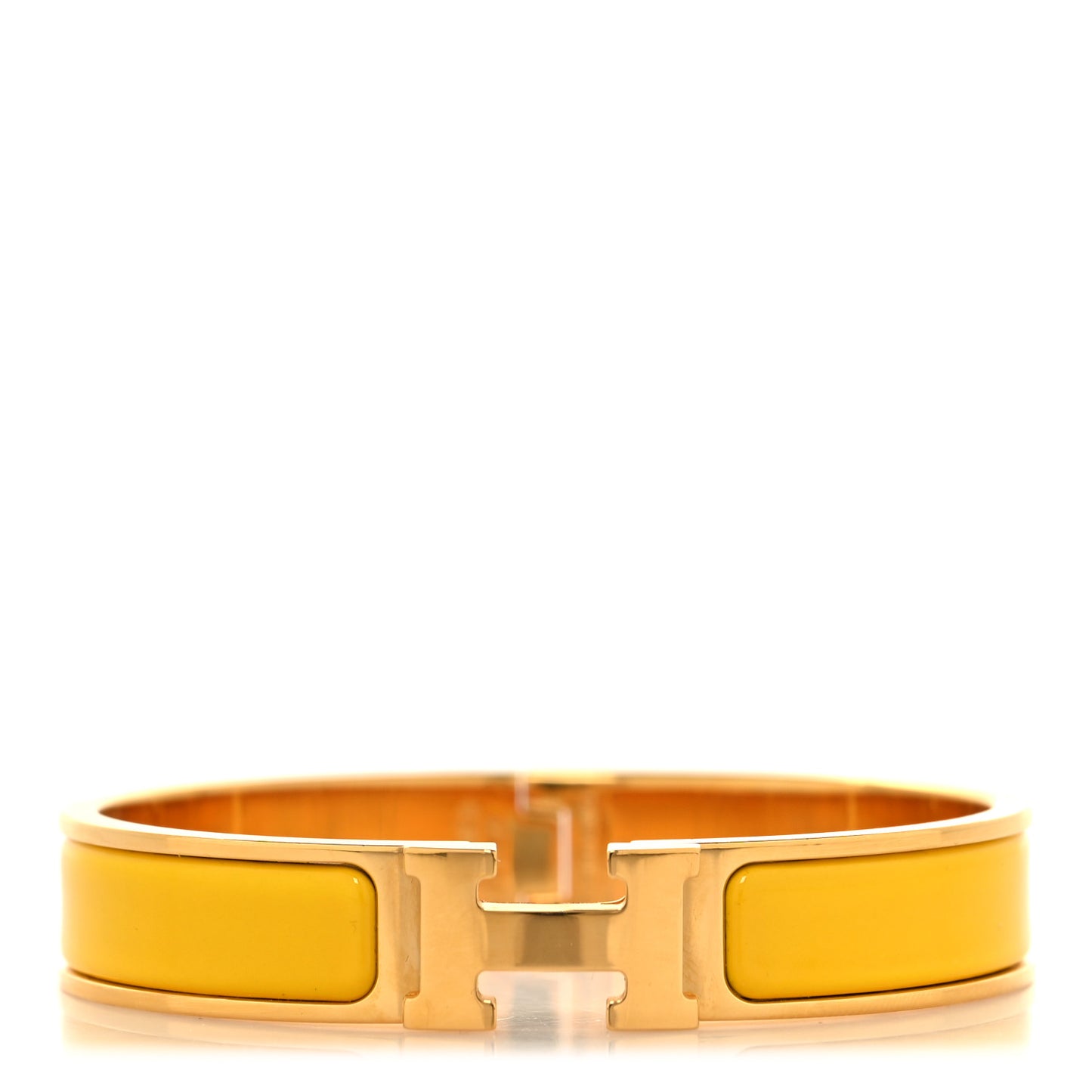 Enamel Clic Clac H Bracelet GM Narrow Yellow