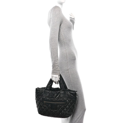 Chanel Nylon Quilted Coco Cocoon Reversible Tote Black 2 of 10