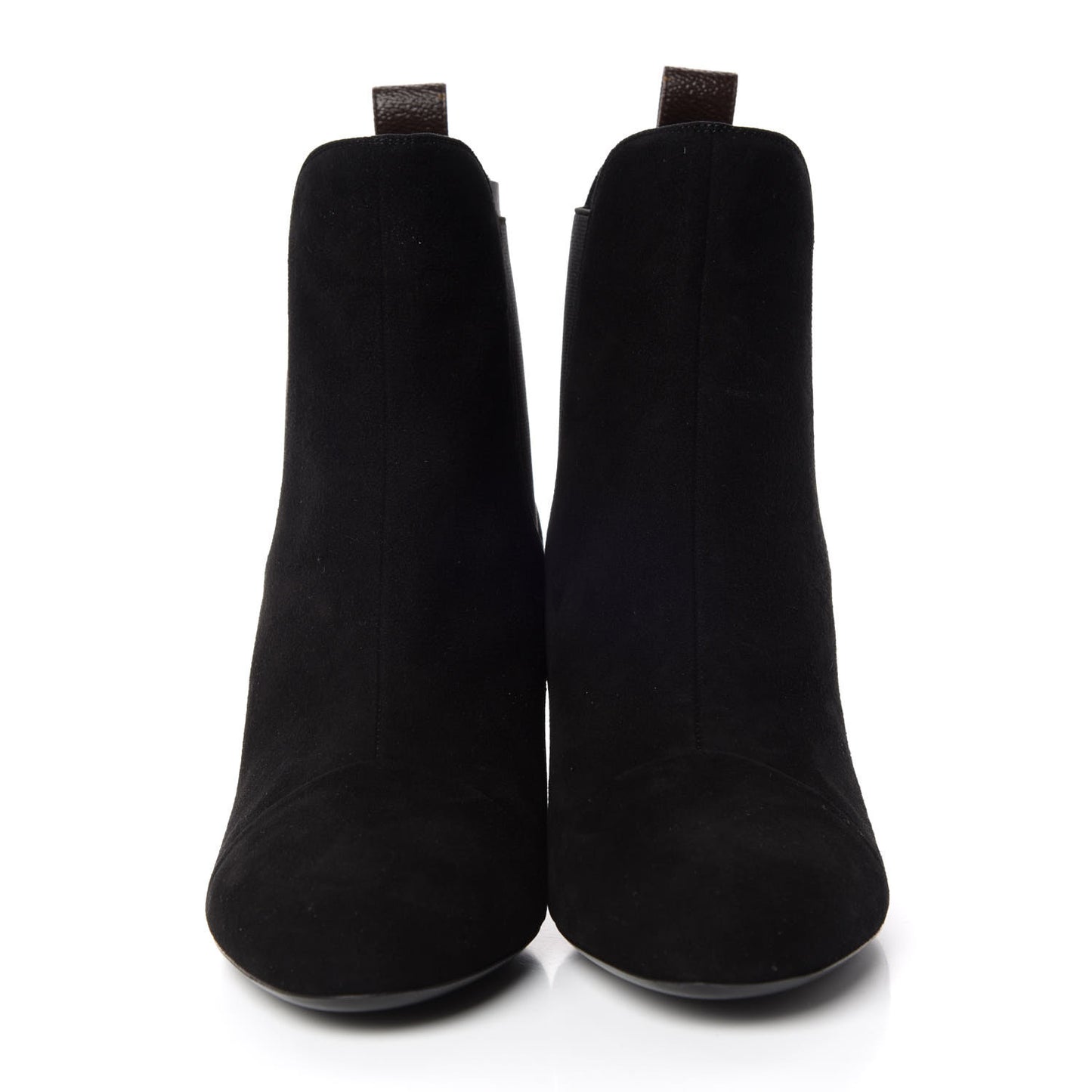 Suede Monogram Uniformes Cap Toe Chelsea 75mm Ankle Boots 38 Black