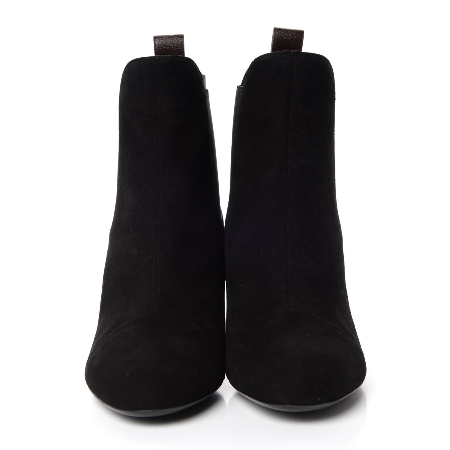 Louis Vuitton Suede Monogram Uniformes Cap Toe Chelsea 75mm Ankle Boots 38 Black 2 of 8