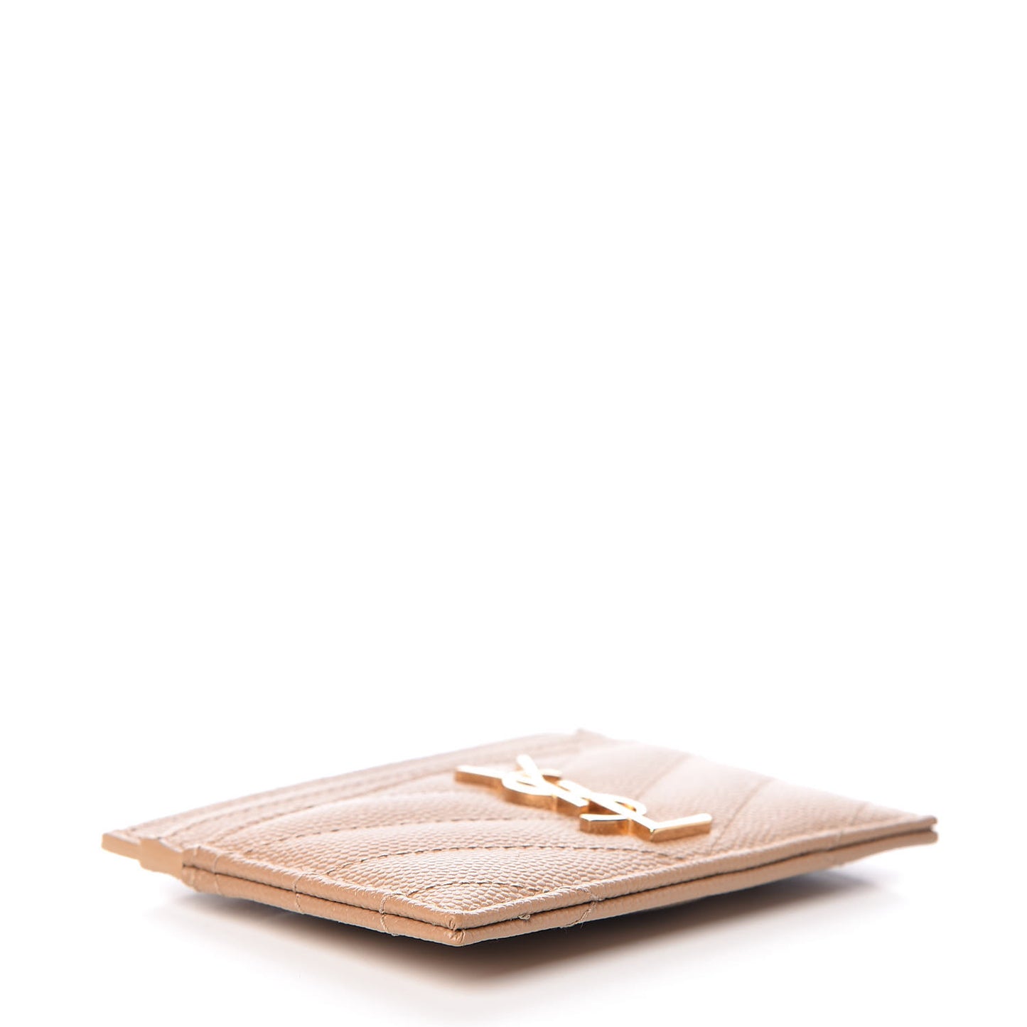 Grain De Poudre Matelasse Chevron Monogram Credit Card Case Cork