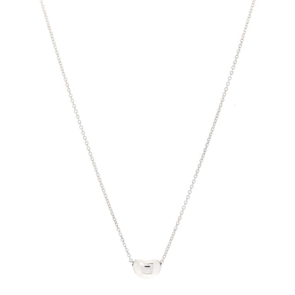 Tiffany Sterling Silver 12mm Elsa Peretti Bean Pendant Necklace 1 of 6