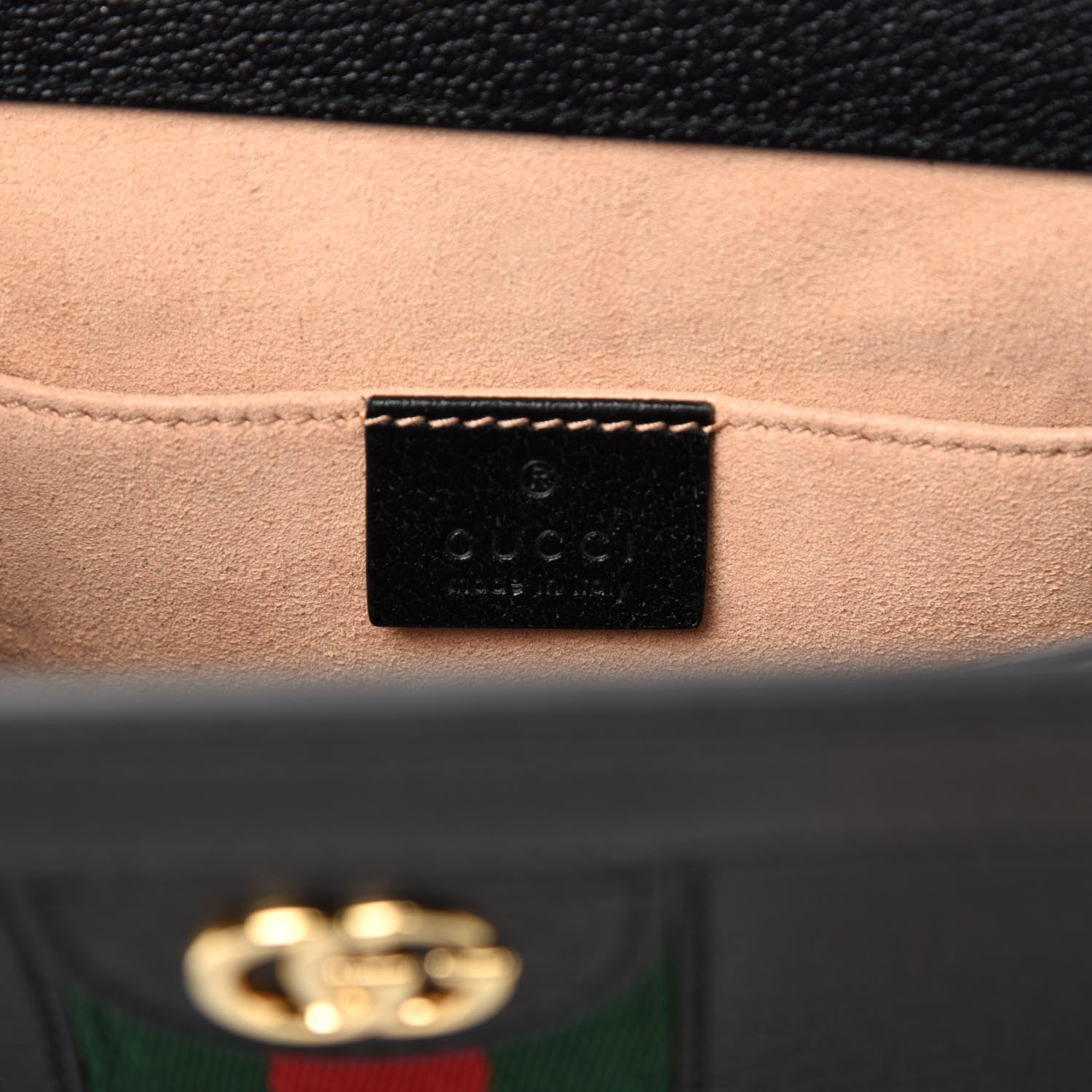 Gucci Calfskin GG Web Small Ophidia Chain Shoulder Bag Black 8 of 10