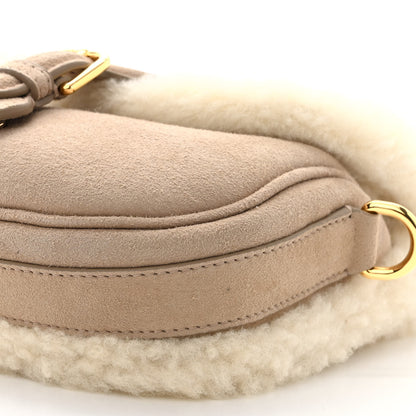 Christian Dior Suede Shearling Medium Bobby Flap Beige 9 of 9