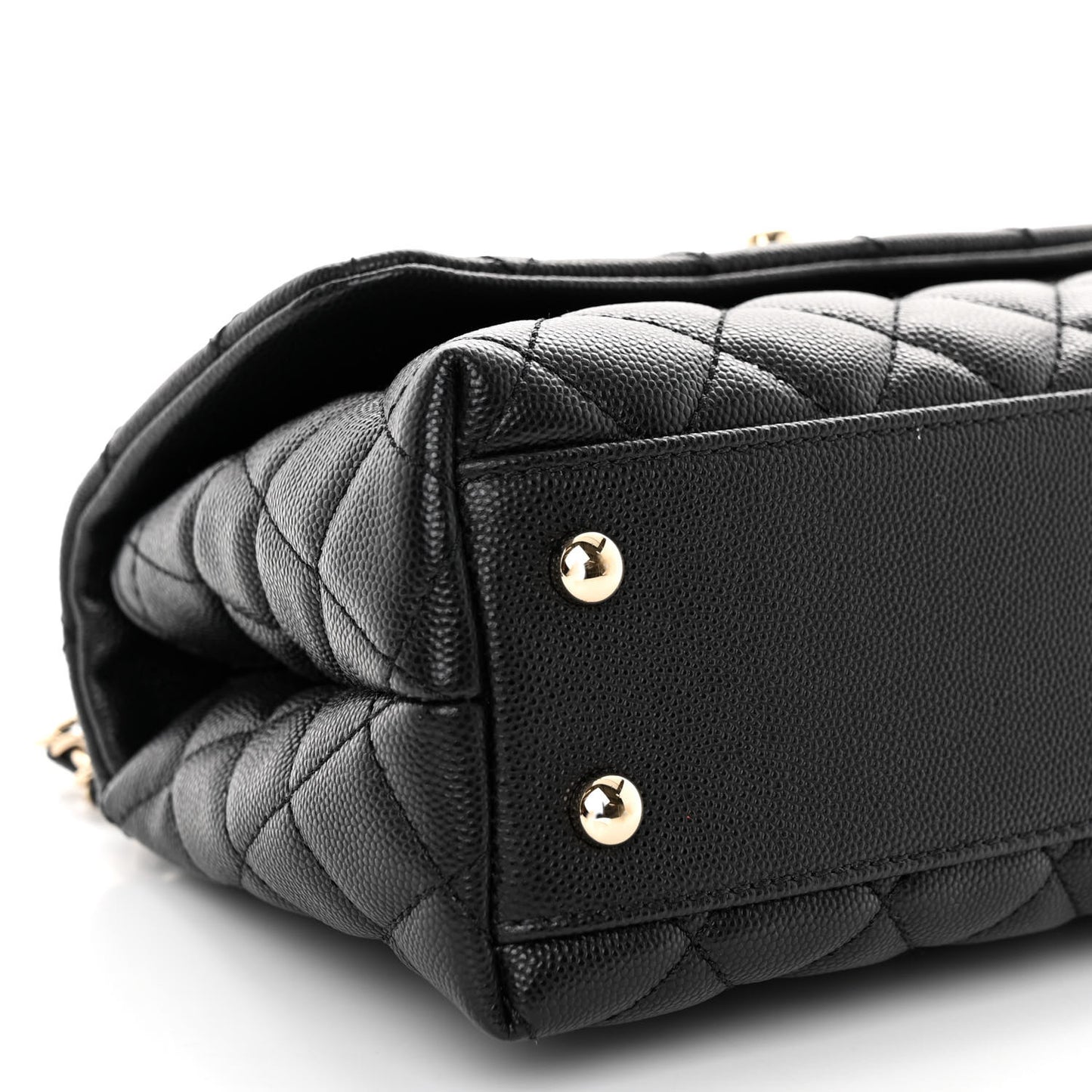 Caviar Quilted Mini Coco Handle Flap Black
