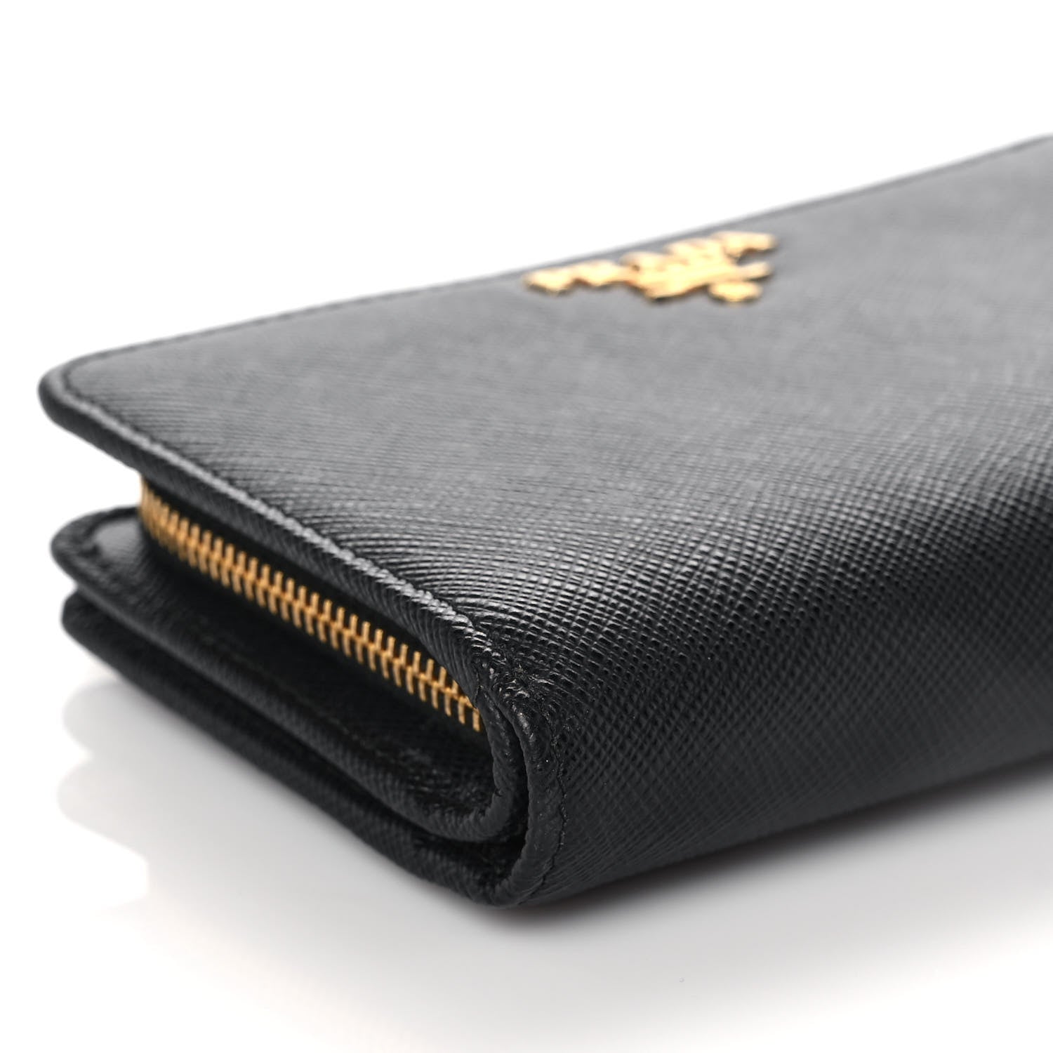 Prada Saffiano Metal Compact Wallet Black 8 of 11