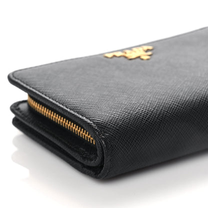 Prada Saffiano Metal Compact Wallet Black 8 of 11