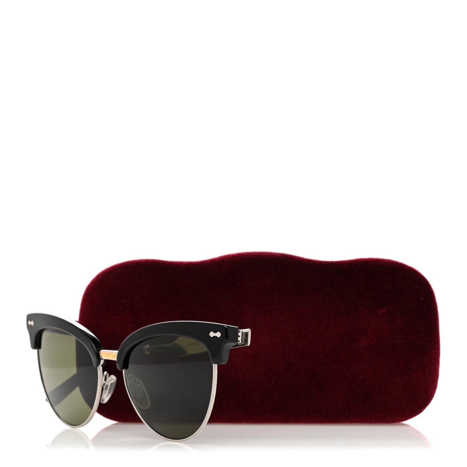 Gucci Acetate Damascato Cat Eye Sunglasses GG0055S Black Gold 8 of 8