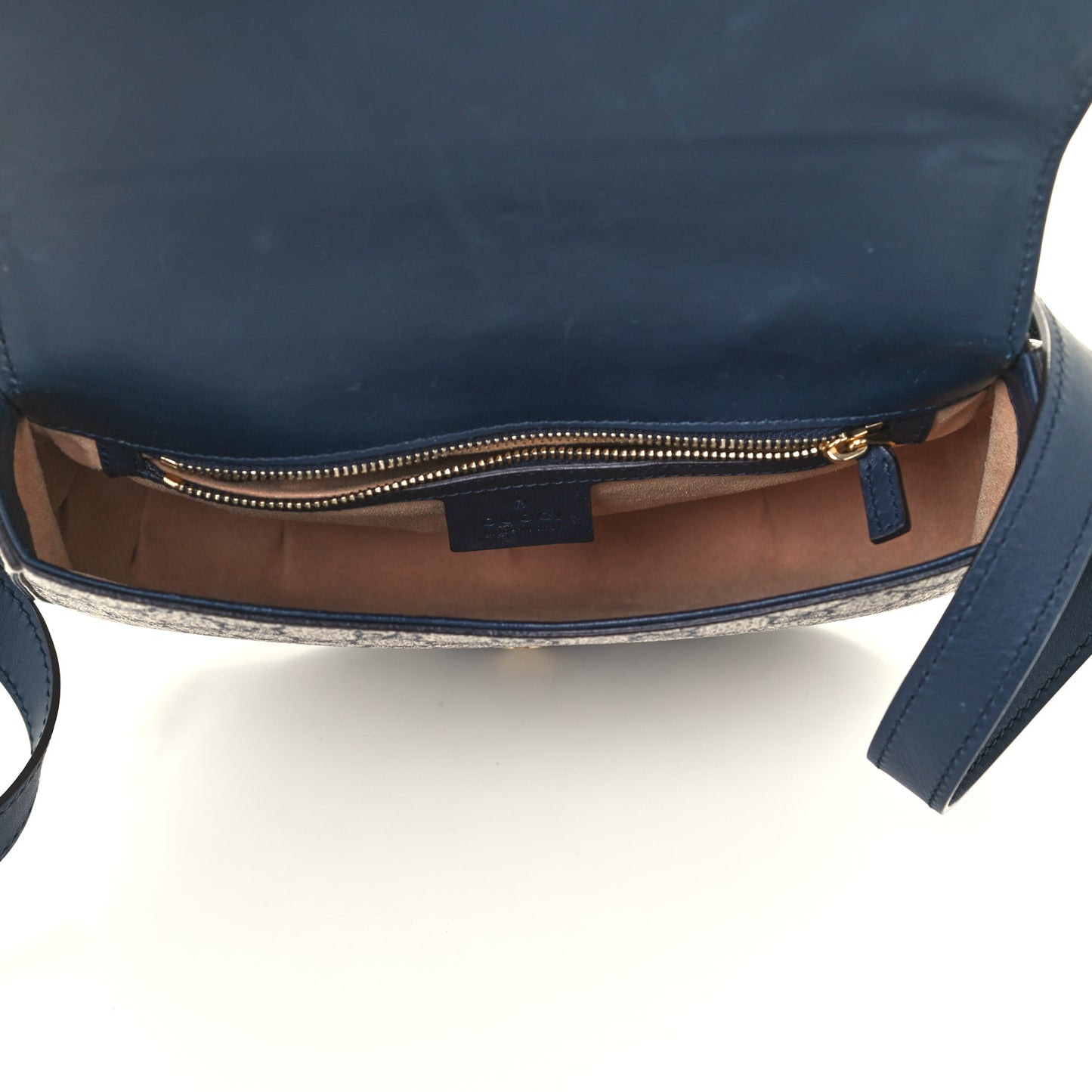 GG Supreme Monogram Small Messenger Shoulder Bag Beige Blue Navy