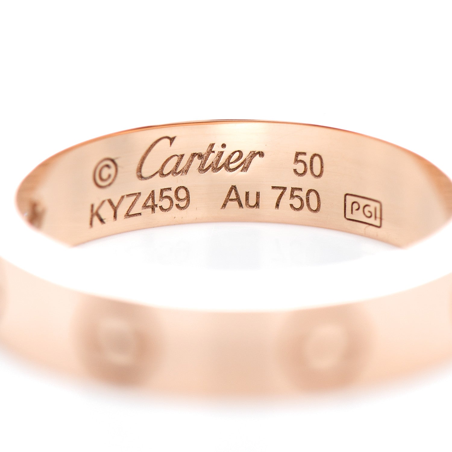 Cartier 18K Pink Gold Diamond 4mm LOVE Wedding Band Ring 50 5.25 4 of 5