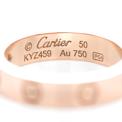 Cartier 18K Pink Gold Diamond 4mm LOVE Wedding Band Ring 50 5.25 4 of 5
