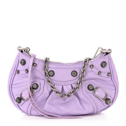 Balenciaga Agneau Arena Le Cagole Mini Purse With Chain Lilac 1 of 11