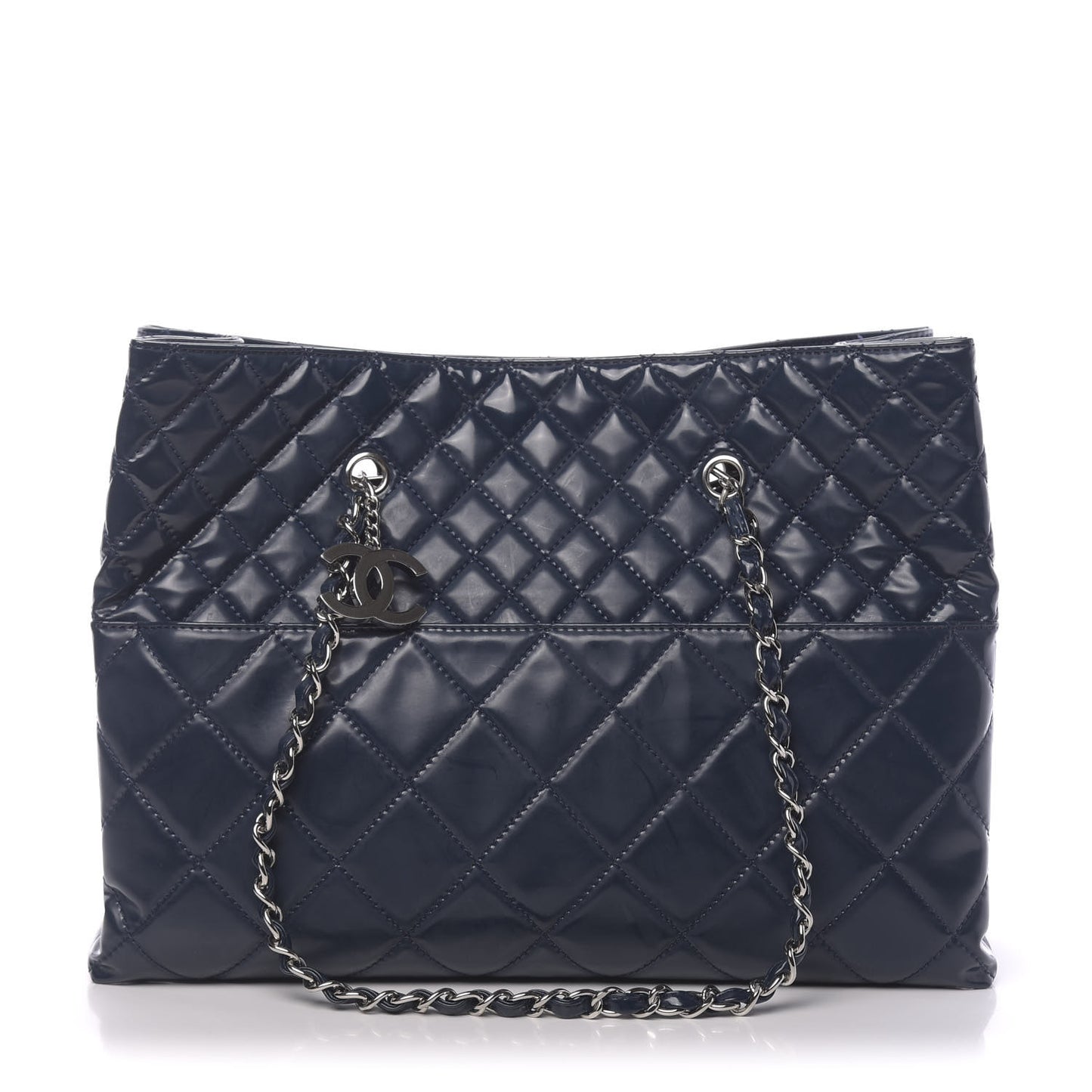Vinyl Quilted Large In The Business Tote Navy