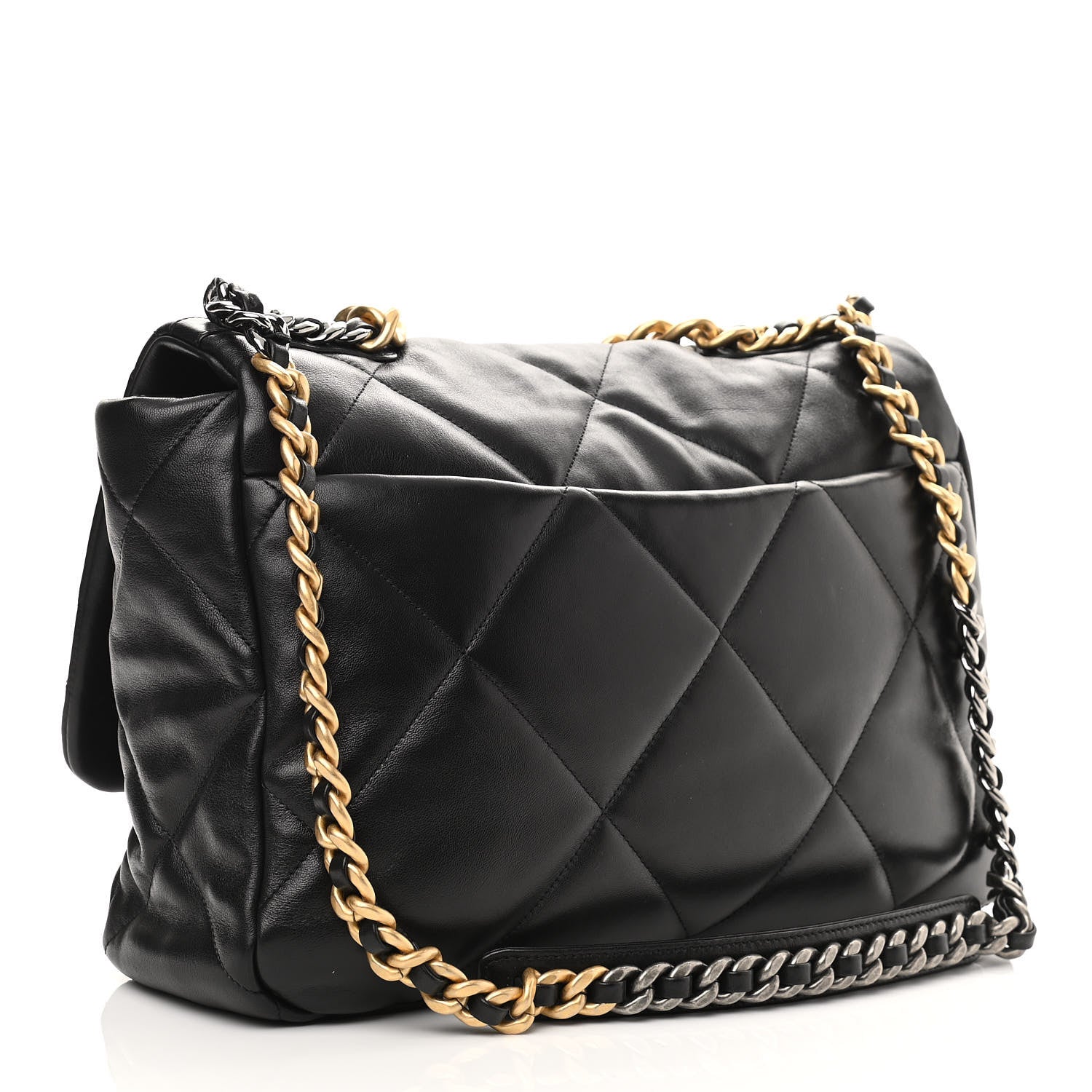 Chanel Lambskin Quilted Maxi Chanel 19 Flap Black 3 of 10