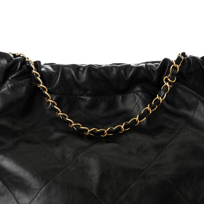 Chanel Shiny Calfskin Quilted Large Chanel 22 Black 9 of 11