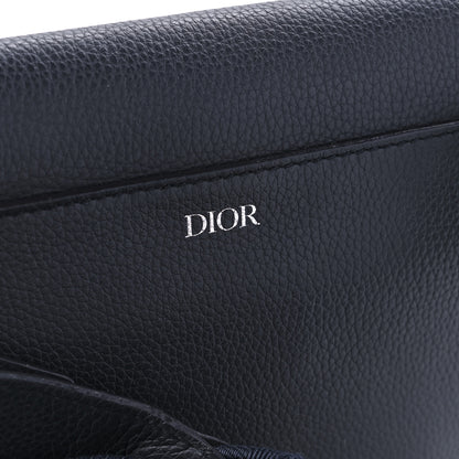 Christian Dior Grained Calfskin Saddle Messenger Bag Navy Blue 7 of 9