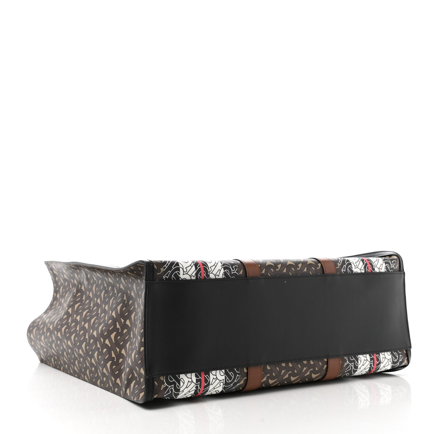 E-Canvas Monogram Stripe Book Tote Bridle Brown