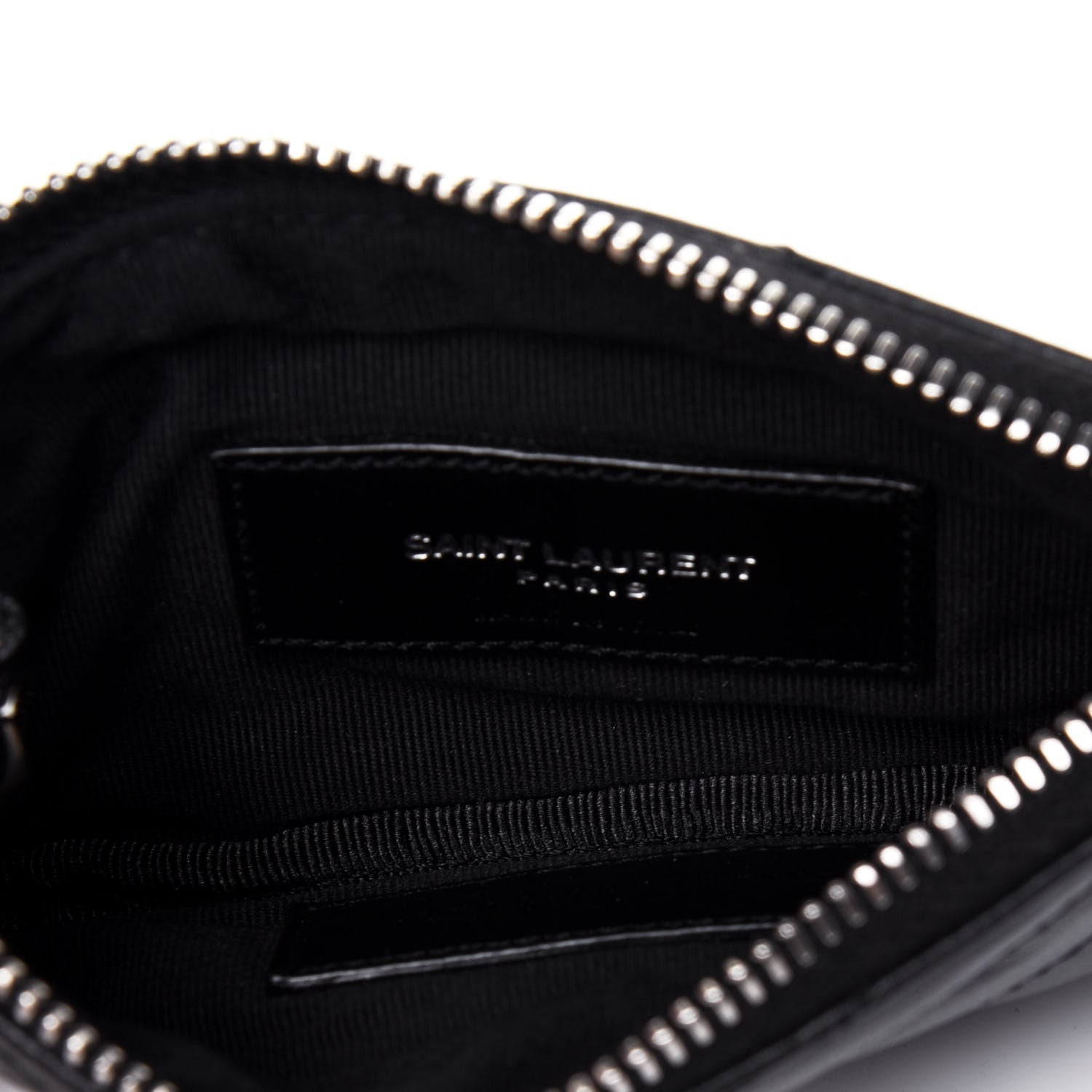 Saint Laurent Calfskin Matelasse Monogram Key Pouch Black 5 of 11