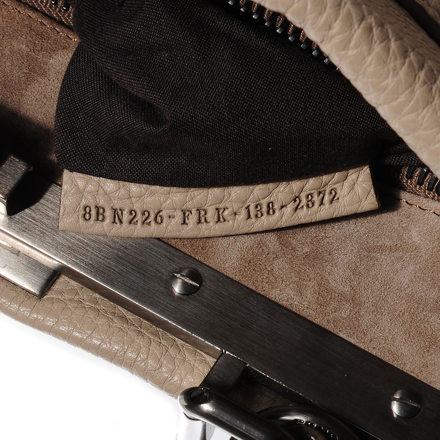 Fendi Cuoio Romano Selleria Medium Peekaboo Iconic Satchel Pietra Nocciola 6 of 10