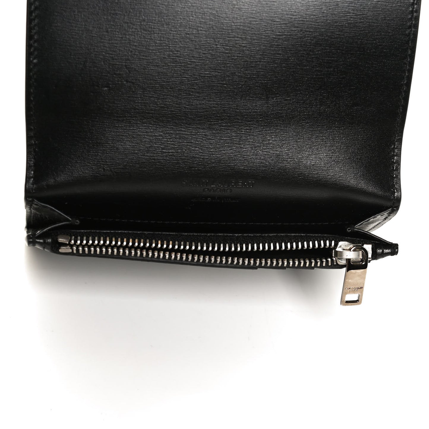 Calfskin Fragments Flap Wallet Black