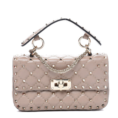 Valentino Garavani Nappa Small Rockstud Spike Shoulder Bag Poudre 1 of 10
