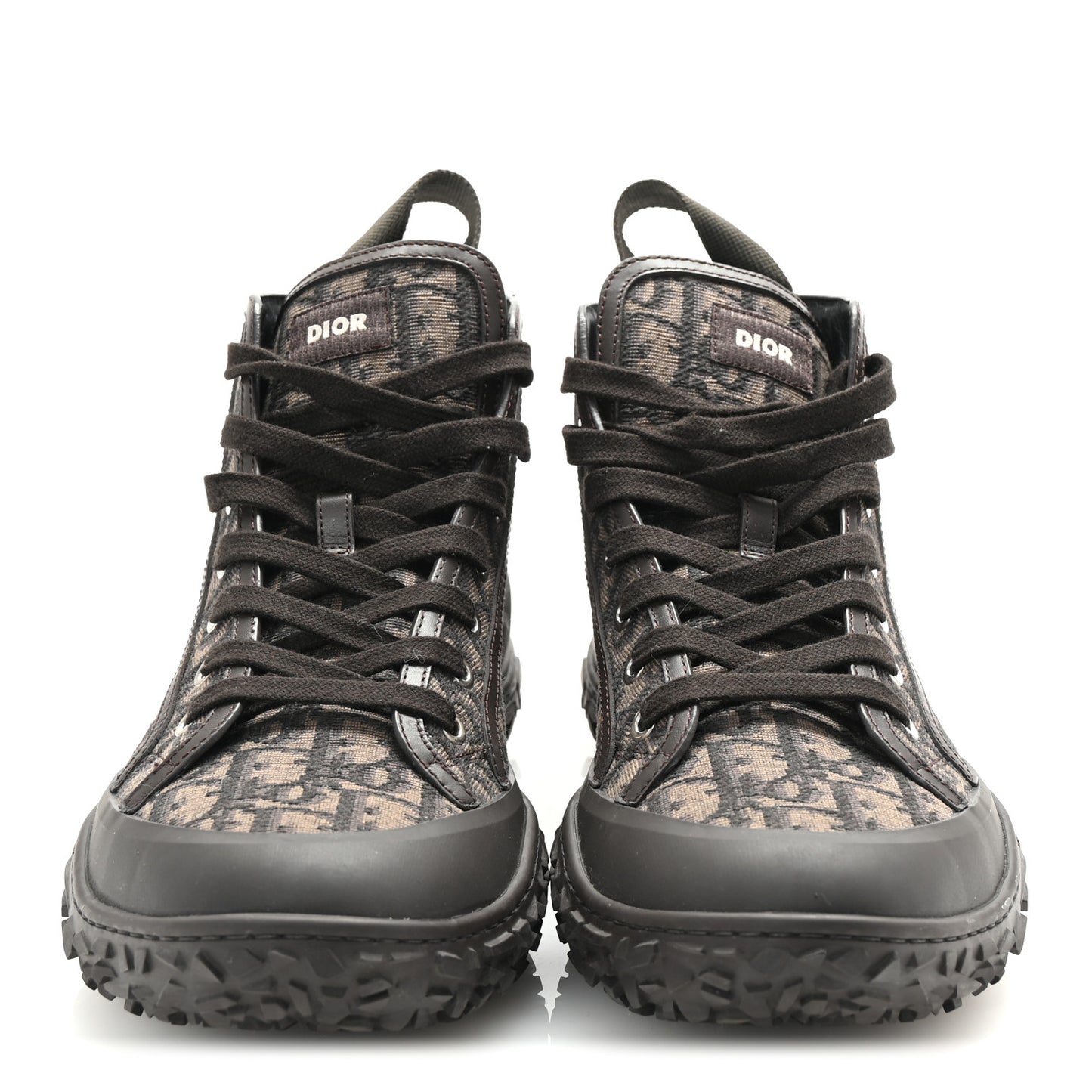Jacquard Rubber Oblique Mens B28 High Top Sneakers 42 Brown