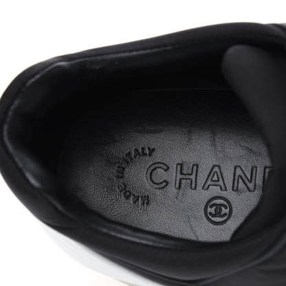 Chanel Calfskin CC Sneakers 39.5 Black White 9 of 9