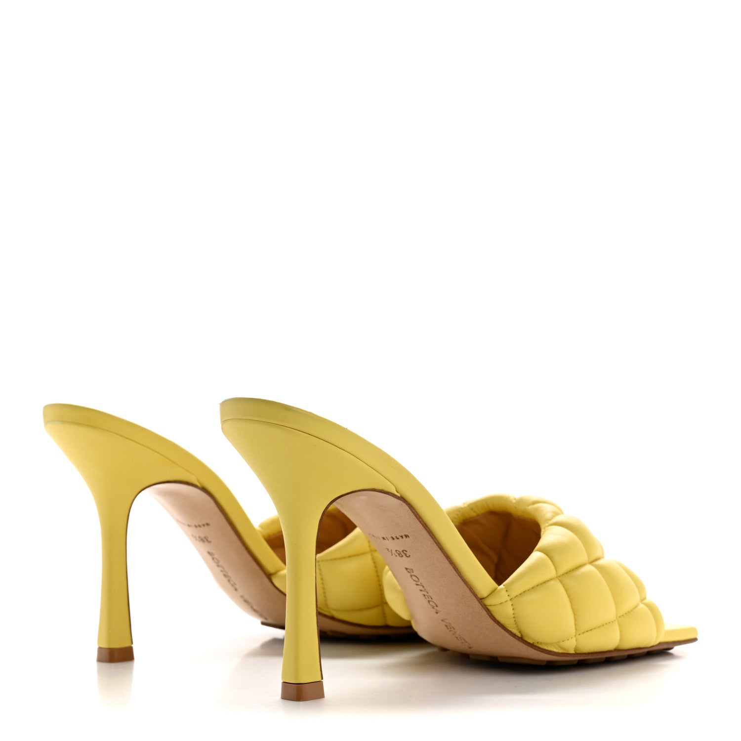 Bottega Veneta Nappa Matelasse Padded Mule Sandals 38.5 Pear 5 of 9