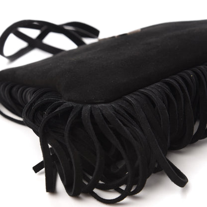 Saint Laurent Suede Calfskin Small Fringe Crossbody Bag Black 6 of 10
