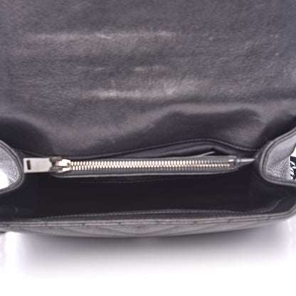 Saint Laurent Sheepskin Matelasse Chevron Monogram Medium College Bag Black 5 of 14