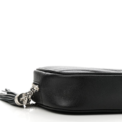Saint Laurent Grain De Poudre Matelasse Monogram Mini Lou Camera Bag Black 9 of 11