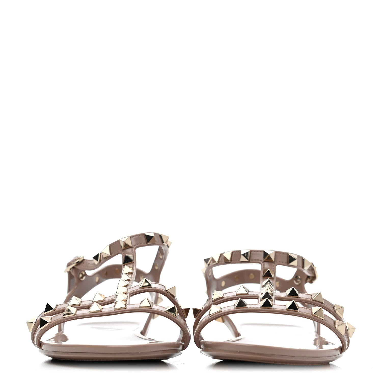 Valentino Garavani PVC Jelly Rockstud Caged Sandals 40 Poudre 2 of 4