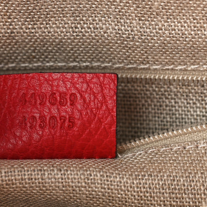 Gucci Dollar Calfskin GG Charm Satchel Red 7 of 10
