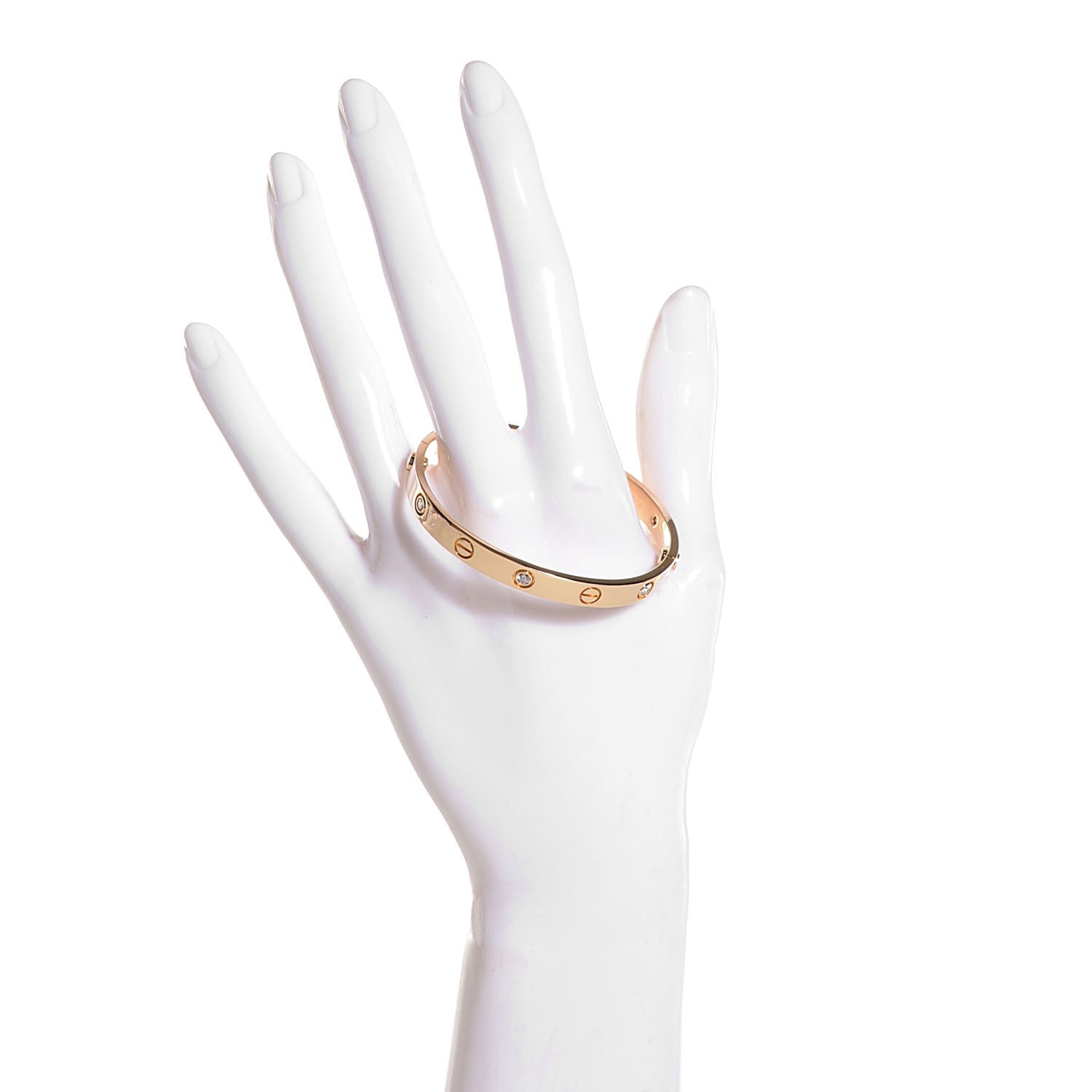 Cartier 18K Yellow Gold 6 Diamond LOVE Bracelet 16 2 of 8