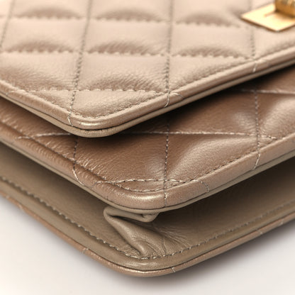 Chanel Metallic Aged Calfskin Reissue Wallet On Chain WOC Gold 9 of 10