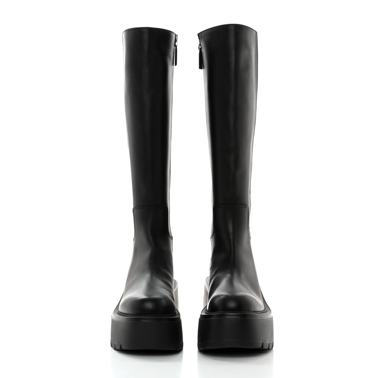 Calfskin VLOGO Uniqueform 55/85mm Flatform Knee High Boots 37.5 Black